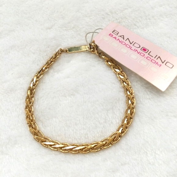 Bandolino Goldtone Braid Link Bracelet NWT - Picture 4 of 5